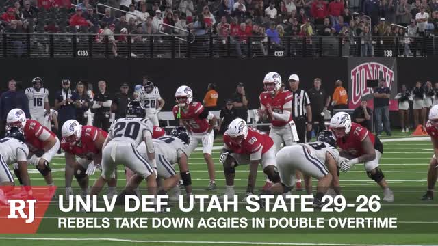 Las Vegas Review Journal Sports | UNLV Survives Utah State 29-26 | Top Game Highlights & Reaction